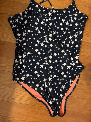 Girls' one-piece swimsuit like new, blue, ages 11-12