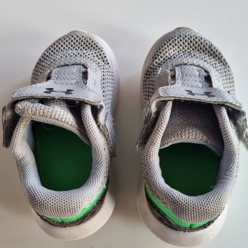 Under Armour kids' athletic shoes used, size 23.5, gray