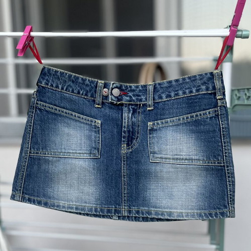 Vintage mini skirt, blue, size M