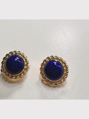Clips earrings new, dark blue shade