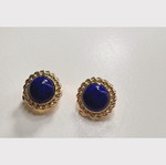 Clips earrings new, dark blue shade