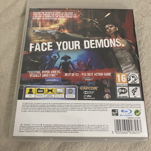 DMC: Devil May Cry PS3 game used with manual