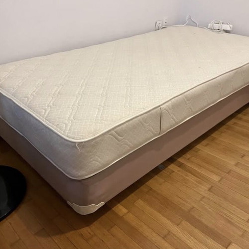 Single bed 100×200 with wheels and mattress used