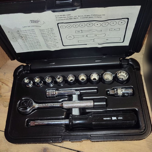 Vintage US Military Socket Set 1/4" New, US Made