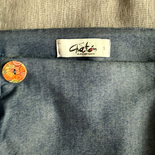 Chaton denim dress with straps and buttons new, size S, blue