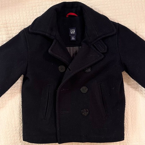 Gap wool coat for boy 3 years like new, black
