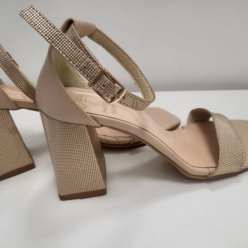 Mariella Fabiani sandals like new, pink gold leather platform heels