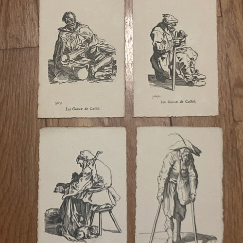 Pack of 25 vintage French postcards «les gueux» like new