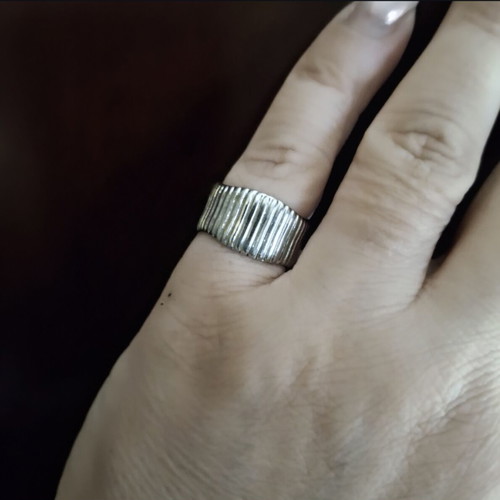 Chevalier steel adjustable ring silver, like new