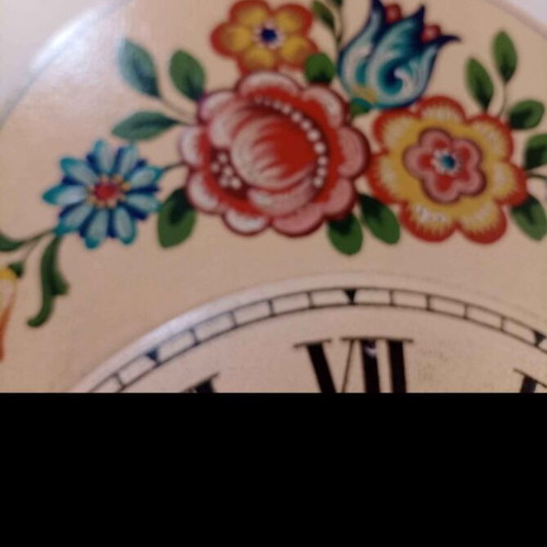 Hermle W150M-39 vintage hand-painted Black Forest wall clock