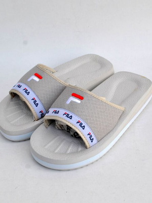 Fila Foam Slide Sandals new, oyster gray with logo strap EU 39