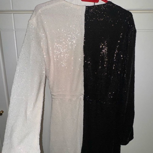 h&m silver glitter dress Radiant Halo White Embellished Drape Mini Dress main image 1
