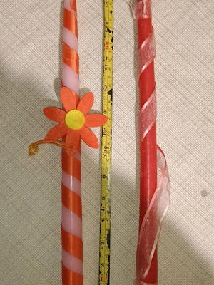 Πασχαλινές λαμπάδες 40 εκ καινούργιες, σετ 2 με κουτί δώρου