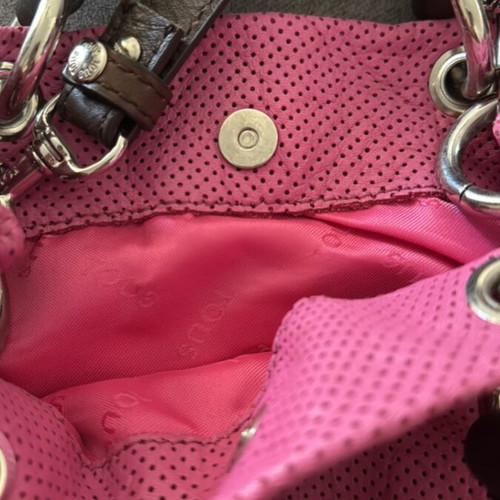Tous small handbag with two handles and long strap, pink, new