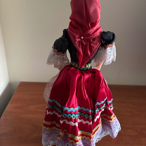 Doll with traditional costume used, handmade from 1970
