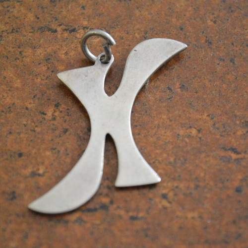 Silver 925 letter K pendant used, creation by Liana Vouraki