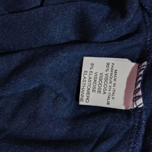 BSB fitted shirt with open back and ruffle sleeves, size S, blue