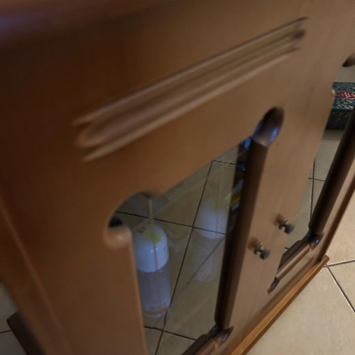 Furniture used with wheels and signs of wear