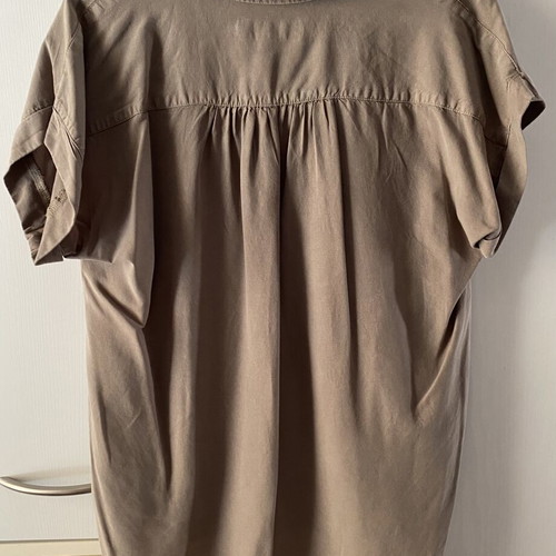 Women's short-sleeve blouse like new, brown, size S