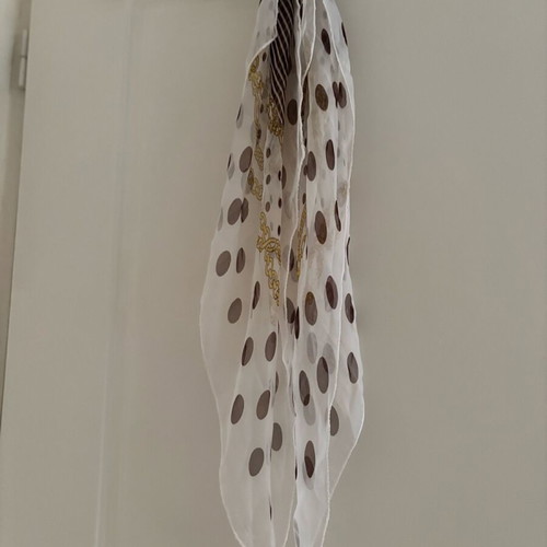 Women’s polka dot scarf like new, beige