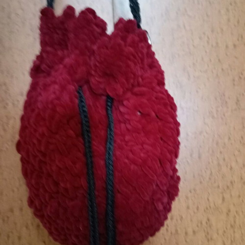 Handmade pouch shoulder bag like new, red