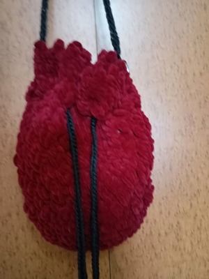 Handmade pouch shoulder bag like new, red