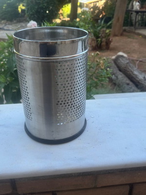 Small nickel-plated office trash bin 12 liters, like new