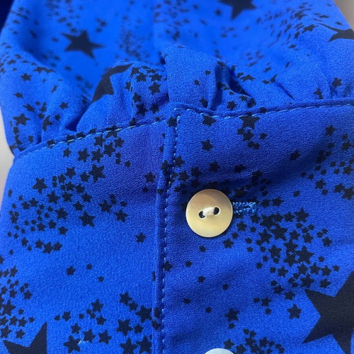 M&S collection shirt blue electric with black stars like new
