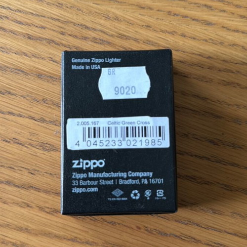 Zippo used Celtic Green Cross lighter