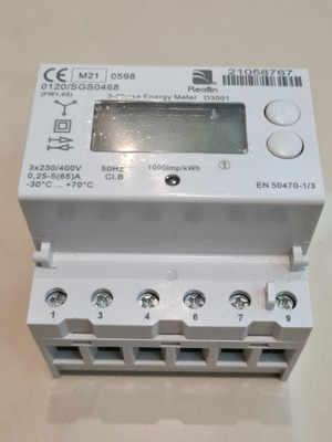 Reallin D3001 ψηφιακός τριφασικός μετρητής ενέργειας, 65A