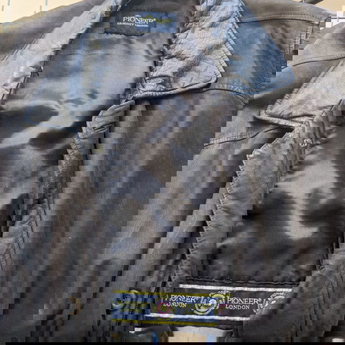 PIONEER αυθεντικό δερμάτινο ανδρικό μπουφάν μέγεθος 48 μεταχειρισμένο καφέ