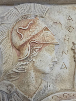 Αθηνα Παλλας ανάγλυφο διακοσμητικό τοίχου χειροποίητο, σαν καινούργιο, 20x25 εκ
