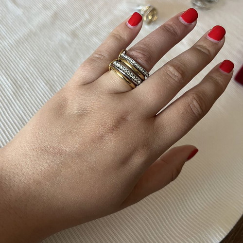 Ring stainless steel gold and silver like new, sizes 6, 7, 8