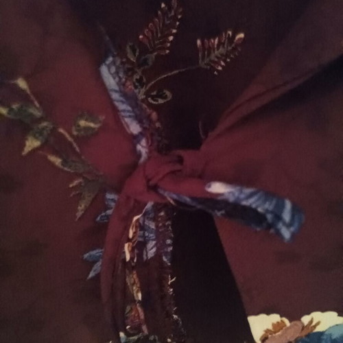 Zara floral burgundy shirt XL new, wrap style
