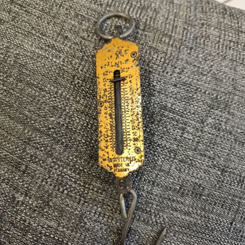 Old hand scale used, grandma's, metal plate works
