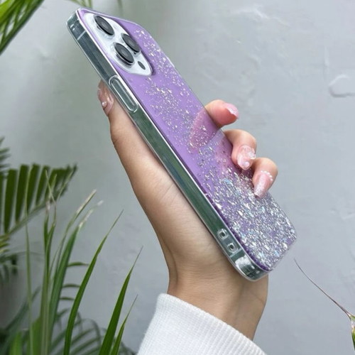 iPhone 12 Pro Max phone case purple with silver rhinestones new