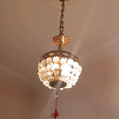 Vintage small chandelier used with crystals