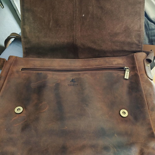 Work bag brown with inner pockets and strap like new