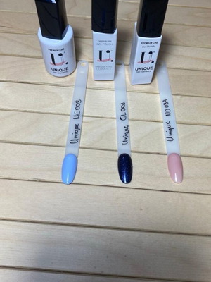 Unique 3 gel polishes like new, full