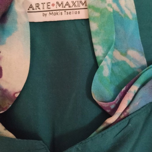 Arte Maxim dress and jacket set new, green with multicolored ribbons
