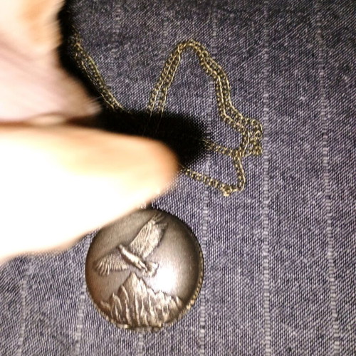 Copper pocket watch with eagle new