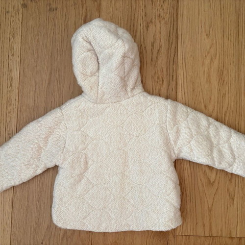 ZARA wool coat with hood like new, size 6-9 months