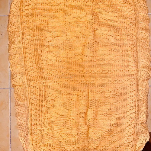 Handmade vintage knitted decorative pillowcase like new