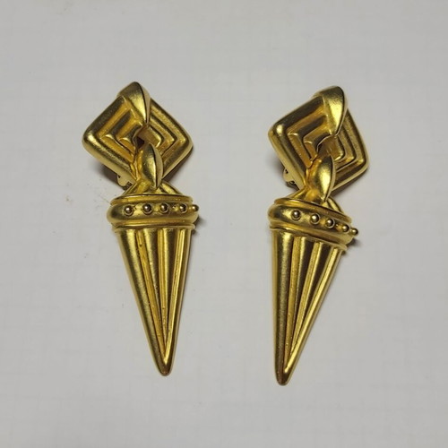 Geometric metal women's earrings used
