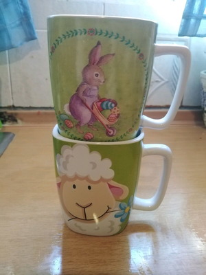 Set of two porcelain mugs new
