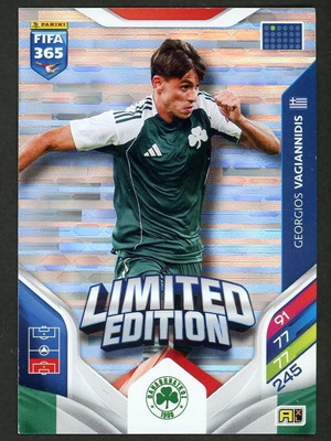 2026 Panini FIFA 365 Adrenalyn XL Limited Edition Vagiannidis Panathinaikos card like new