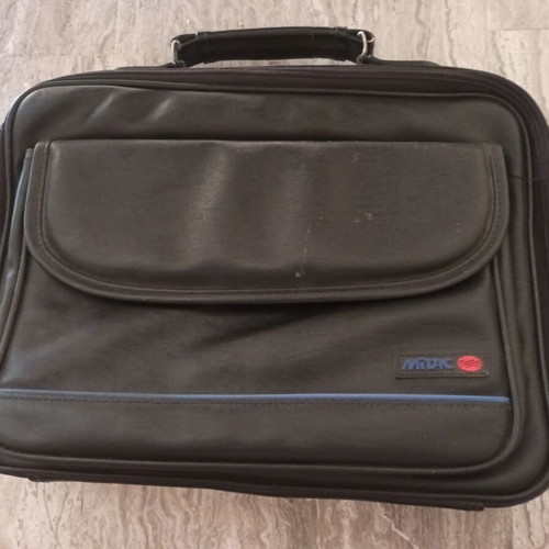 Laptop bag used, black leather