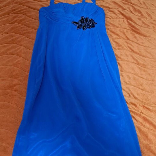 Evening dress no L like new, blue, with slit and hidden zipper