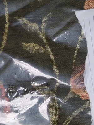 Chenille throw green floral