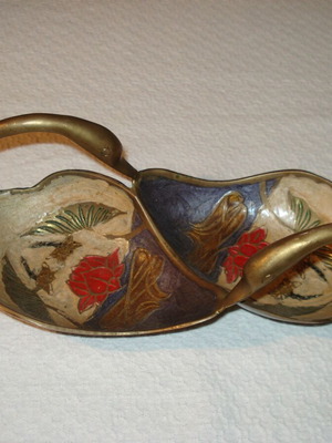 Bronze enamelled fontaniera used